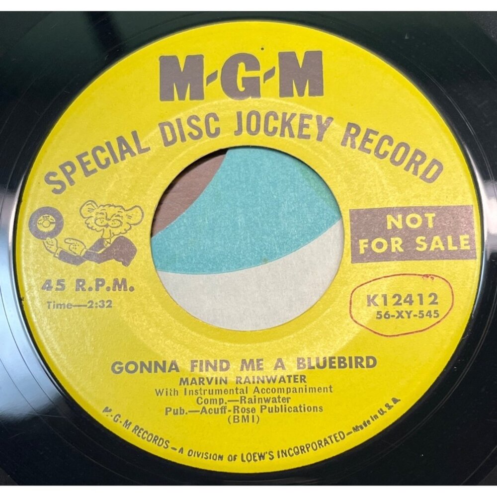 Marvin Rainwater Gonna Find Me a Bluebird 45 Vinyl Country Hillbilly MGM Promo